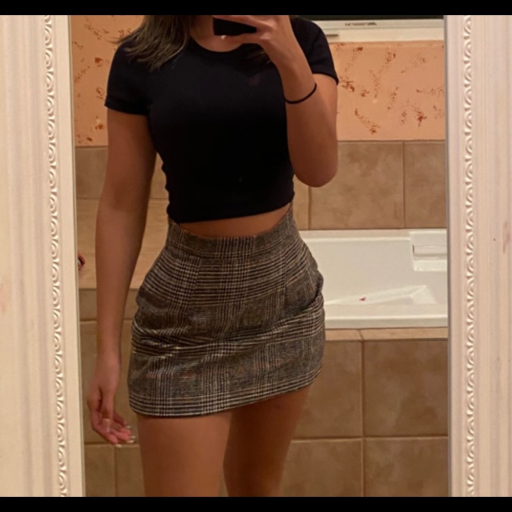 Plaid multi color skirt